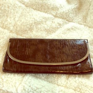 Lulu Townsend Brown Envelope Clutch 13” X 6”